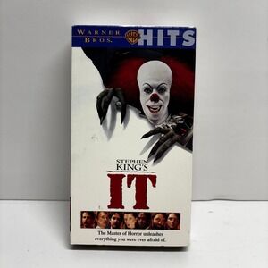 Stephen Kings IT VHS 1990 Warner Bros Hits Tim Curry Pennywise Horror Movie A21